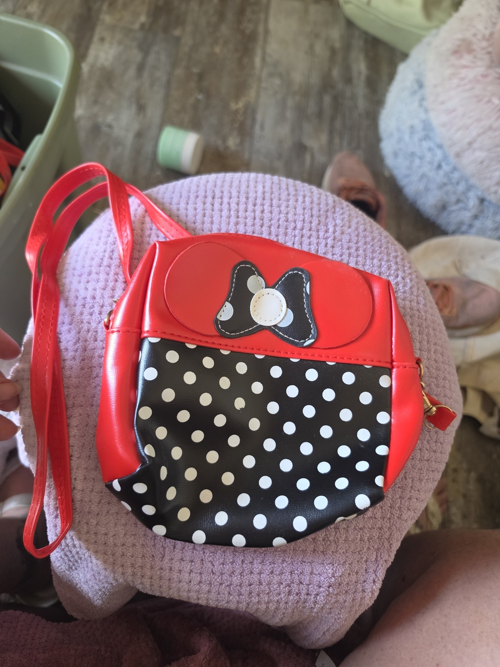 Kids Red Polka Dot Crossbody Bag with Bow Accent